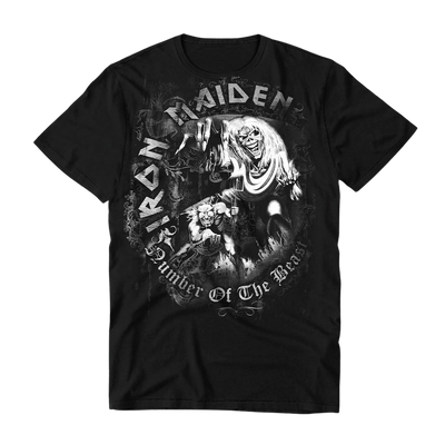 Iron Maiden, Number Of The Beast Stampa Grigia | T-Shirt 1