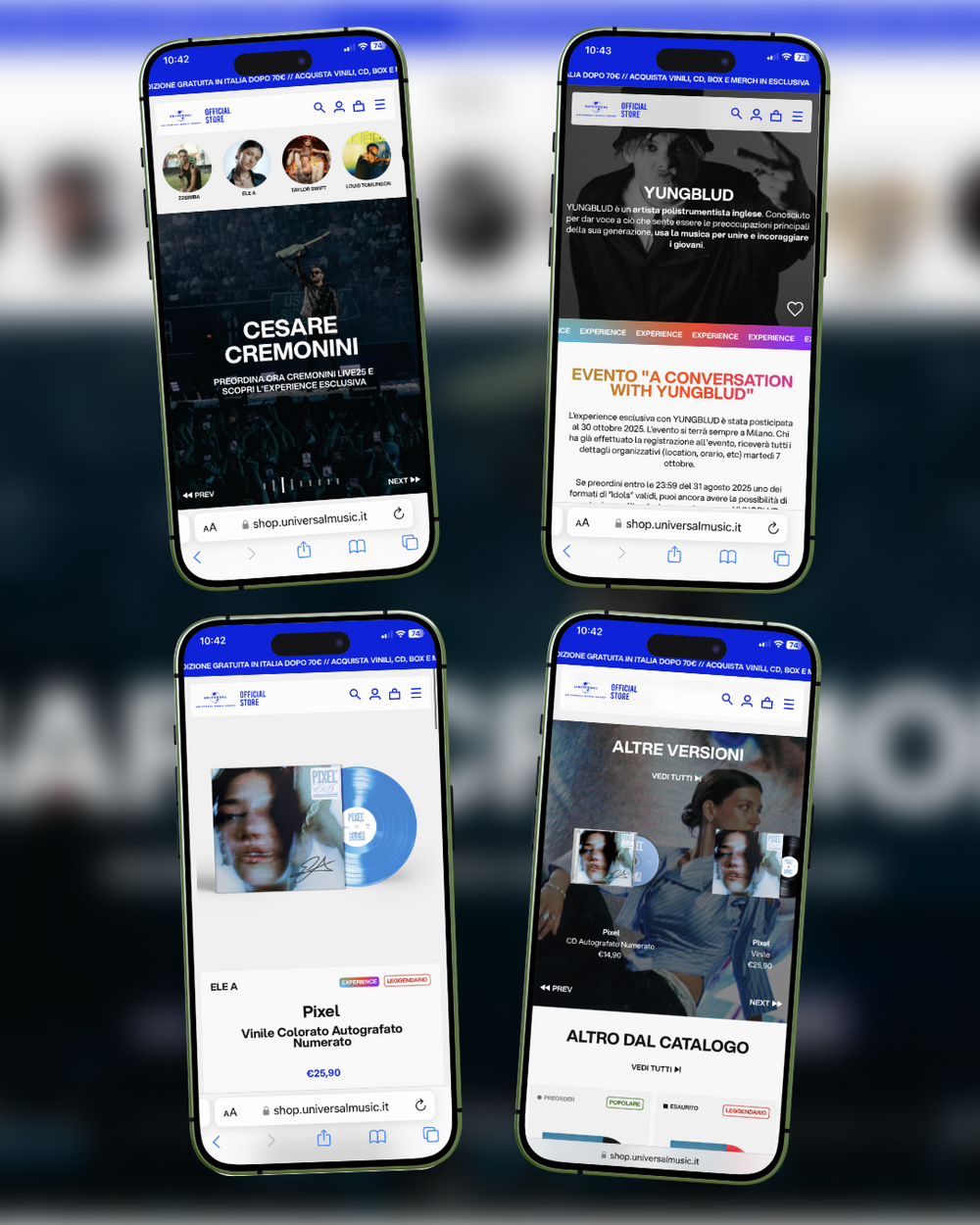 Esplora il nuovo Shop Ufficiale di Universal Music Italia