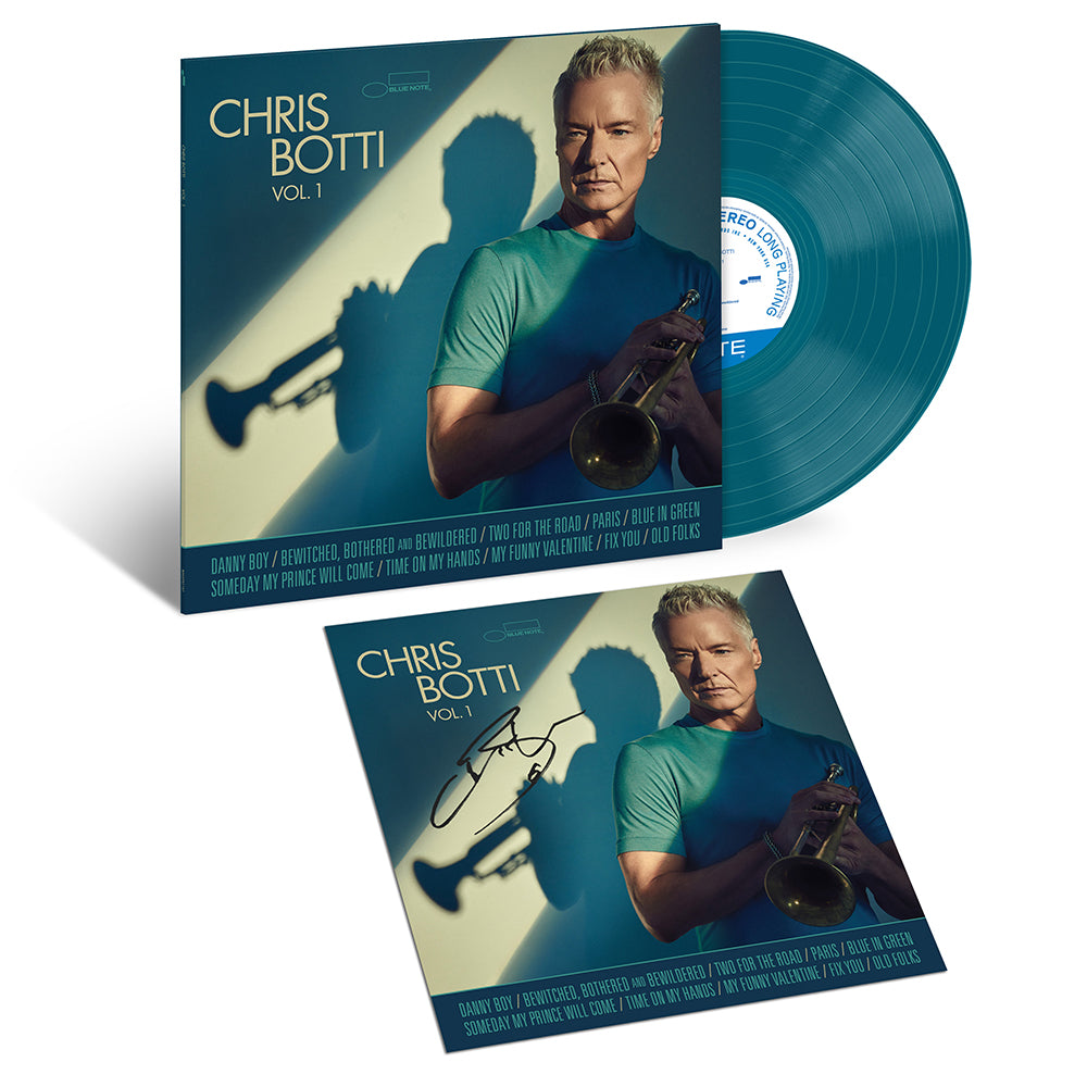 contenuto della copertina e gatefold che racchiudono il vinile colorato turchese di chris botti in un'edizione limitata esclusiva