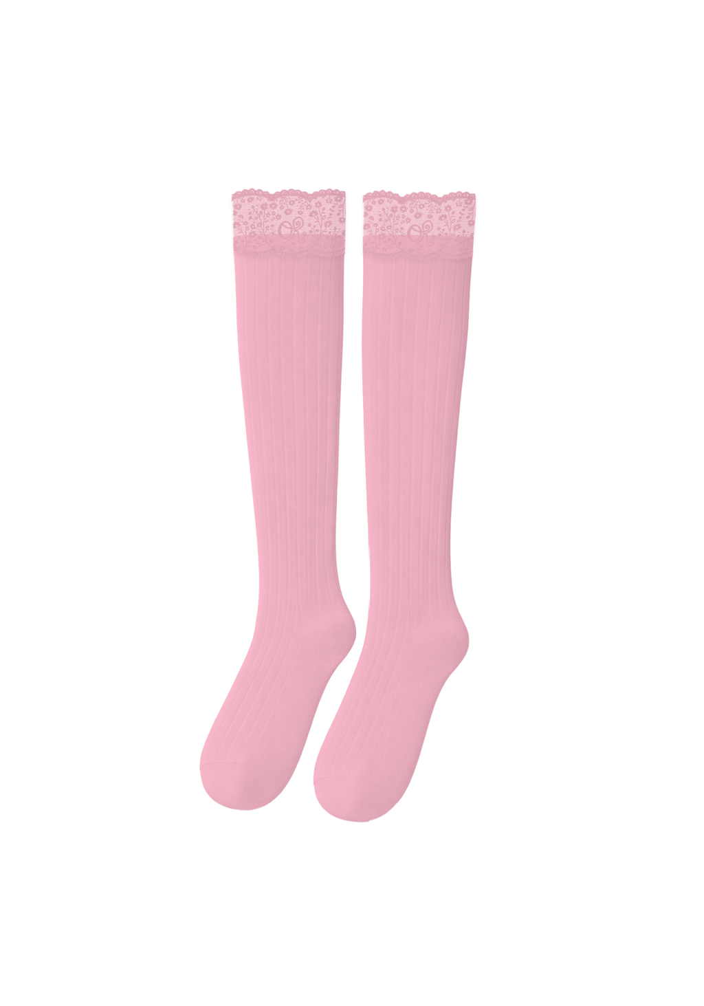 logo | Set calze alte con bordo in pizzo