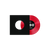 BTS – vinile LP rosso limited edition – K-pop colored vinyl – disco rosso estratto da sleeve nera con foro centrale e label logo BTS visibile