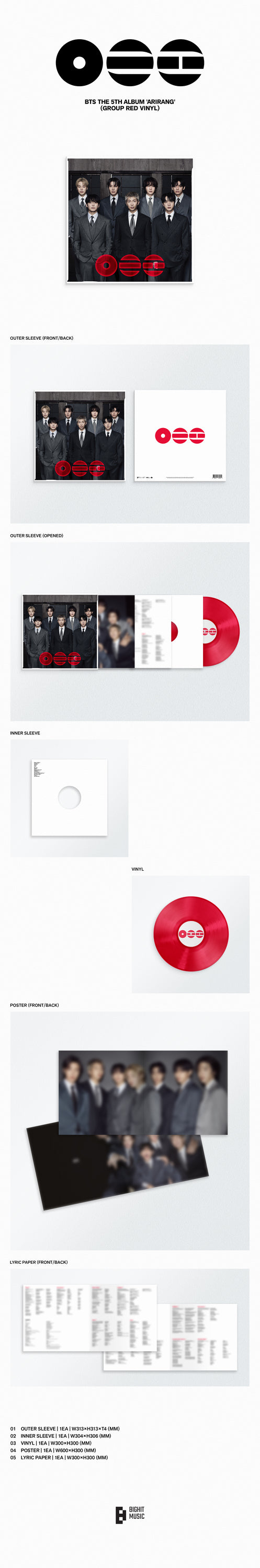 The 5th Album 'ARIRANG' | LP Group Red Vinyl