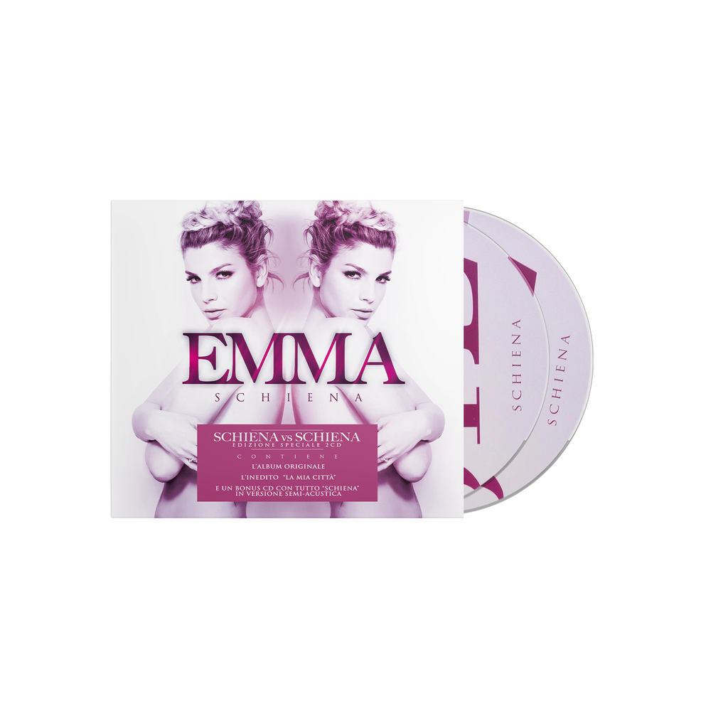 edizione doppio cd album musicale di emma marrone versione deluxe schiena contro schiena con brani in versione acustica tra cui l'amore non mi basta