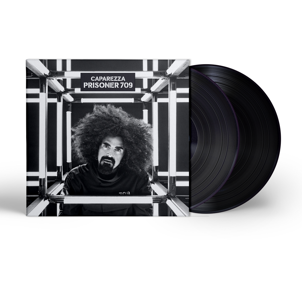 caparezza album musicale prisoner 707 foto in bianco e nero dell'artista dietro le sbarre
