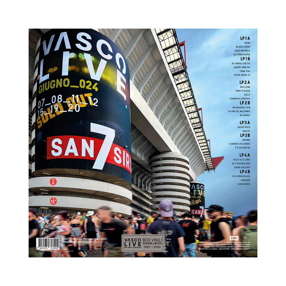 VASCO LIVE Milano Sansiro | 4 LP Box Set Numerato