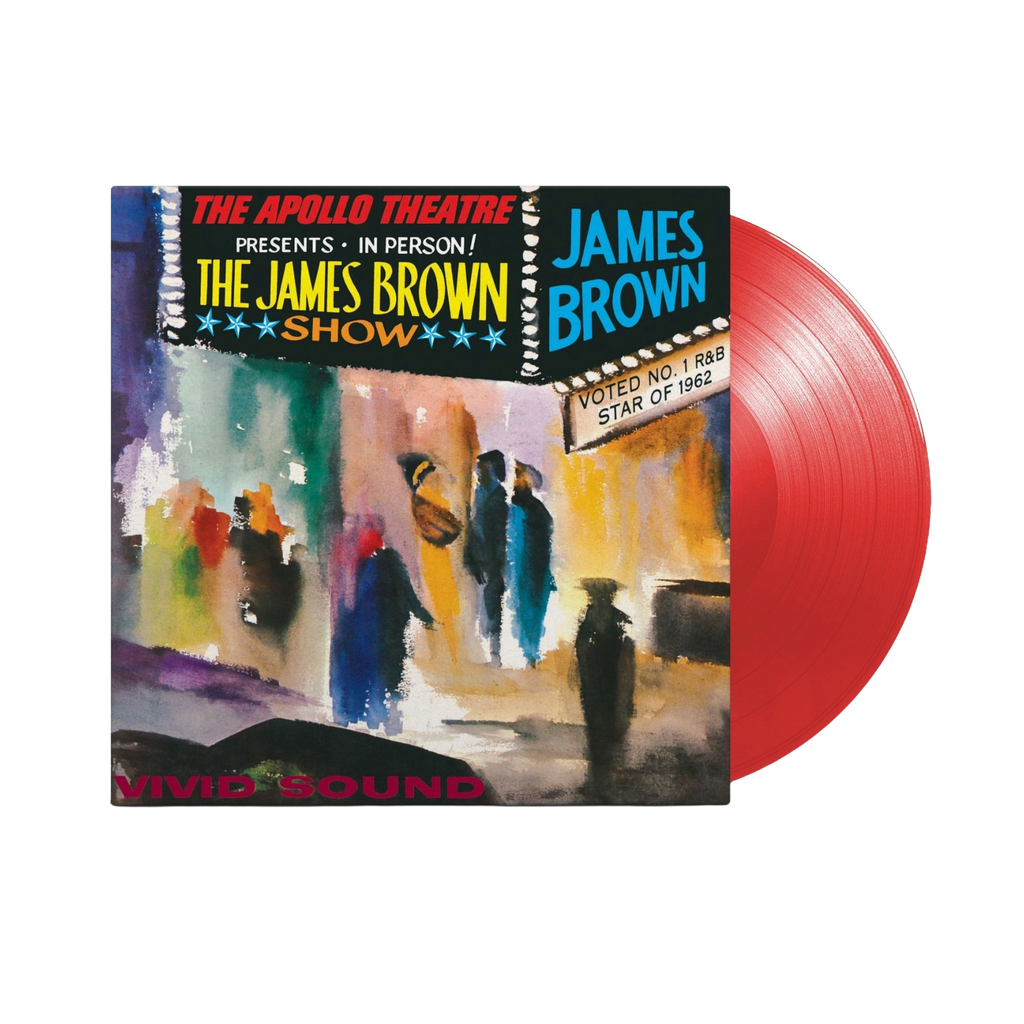 vinile rosso esclusivo LP colorato live at the apollo theatre the james brown show 1962 copertina con ingresso teatro stile impressionista