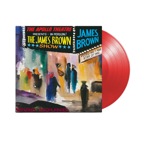 vinile rosso esclusivo LP colorato live at the apollo theatre the james brown show 1962 copertina con ingresso teatro stile impressionista