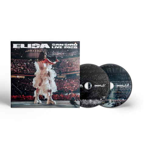 doppio CD con libro di 48 pagine del live 2025 di Elisa a San Siro con ospiti e foto ineditie del pubblico del concerto emozionante