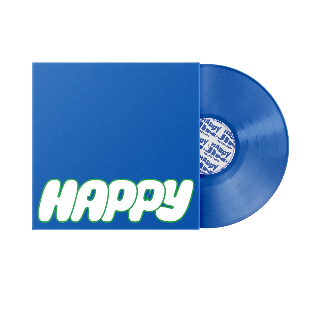 musica kpop su vinile colorato blu dei bts album solista dal titolo happy del componente jin, store ufficiale italiano