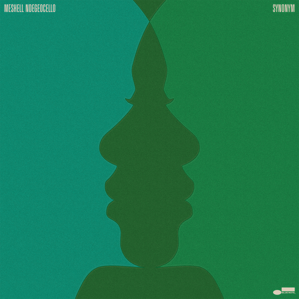 Meshell Ndegeocello Synonym copertina album con grafica astratta verde e turchese raffigurante una silhouette stilizzata su sfondo sfumato Blue Note