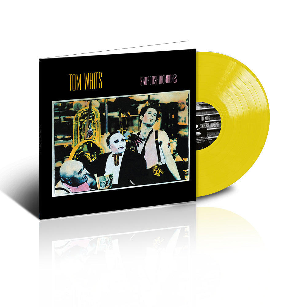 Vinile Colorato Giallo di Tom Waits in una copertina ricreata simile all'originale con foto dell'epoca in ristampa