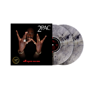 2Pac All Eyez On Me 30th Anniversary Edition doppio vinile LP marble grigio e nero con copertina iconica dell artista e due dischi colorati in evidenza