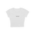 Daughter from Hell | T-shirt baby crop bianca con testo