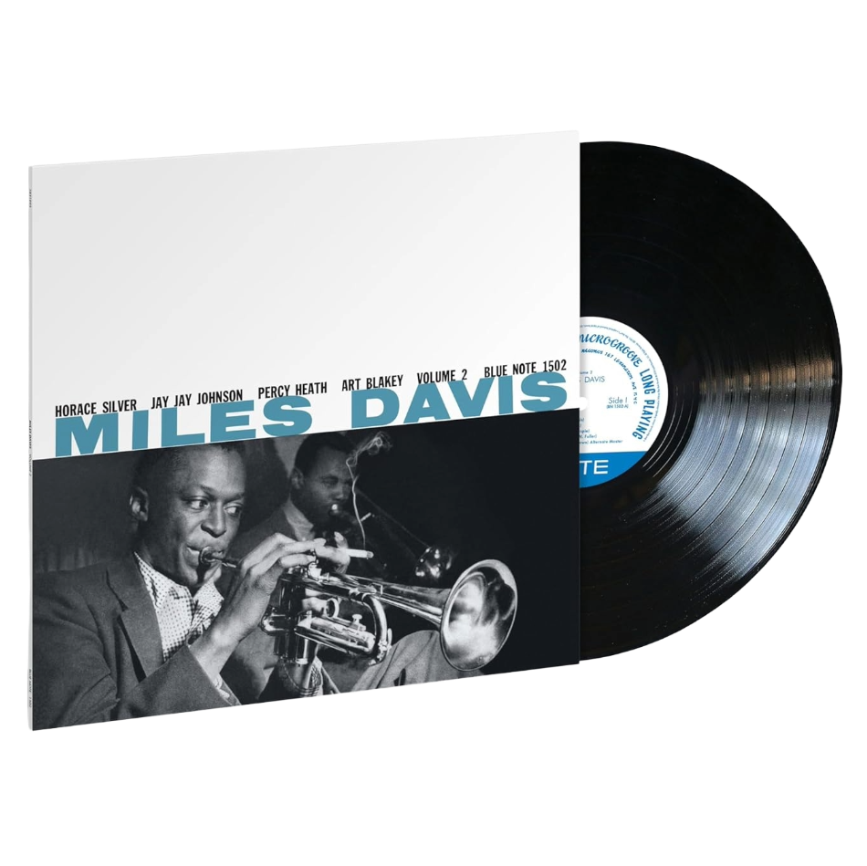 Miles Davis Volume 2 Blue Note 1502 vinile LP jazz disco nero con copertina fotografica in bianco e nero e trombettista in primo piano