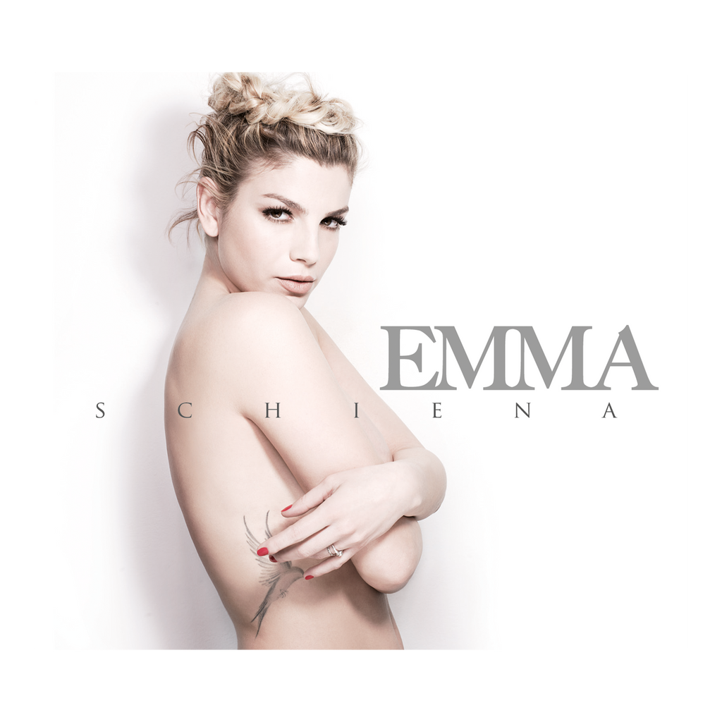 copertina album emma marrone schiena contiene le canzoni l'amore non mi basta, amami, bruci la città