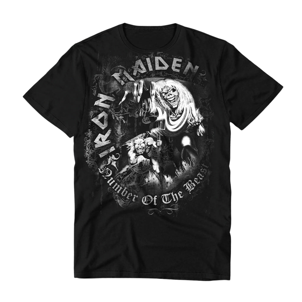 Iron Maiden, Number Of The Beast Stampa Grigia | T-Shirt 1