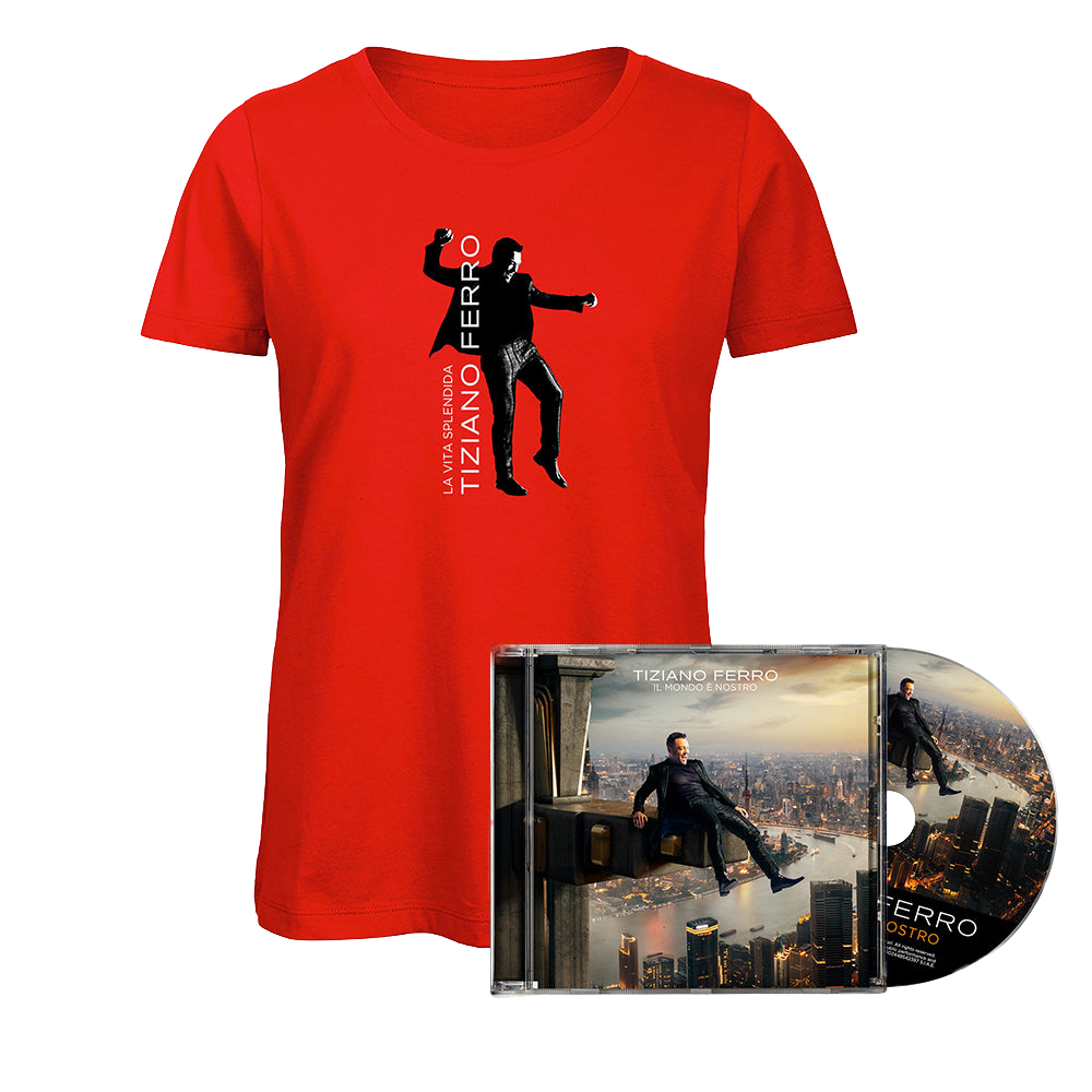 Tiziano Ferro, T-Shirt 'La Vita Splendida' + CD 'Il Mondo è Nostro' | CD + T-shirt donna 1