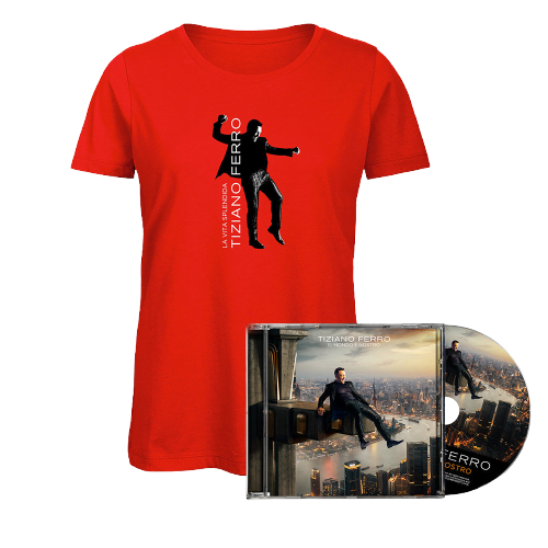 Tiziano Ferro, T-Shirt 'La Vita Splendida' + CD 'Il Mondo è Nostro' | CD + T-shirt donna 1