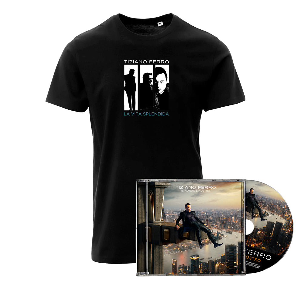 Tiziano Ferro, T-Shirt 'La Vita Splendida' + CD 'Il Mondo è Nostro' | CD + T-shirt Uomo 1