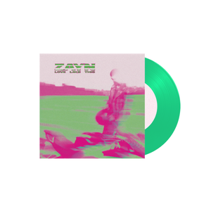 ZAYN Love Like This vinile LP verde colored vinyl con copertina dai toni rosa e verde raffigurante l artista in movimento su un prato con effetto sfocato e disco verde in evidenza