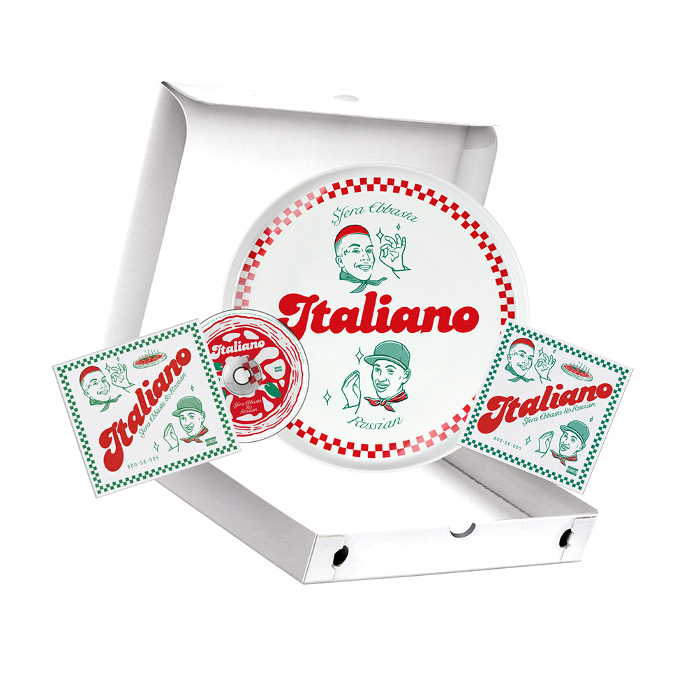 Italiano | CD + Card Autografata + Piatto Pizza Sfera Ebbasta